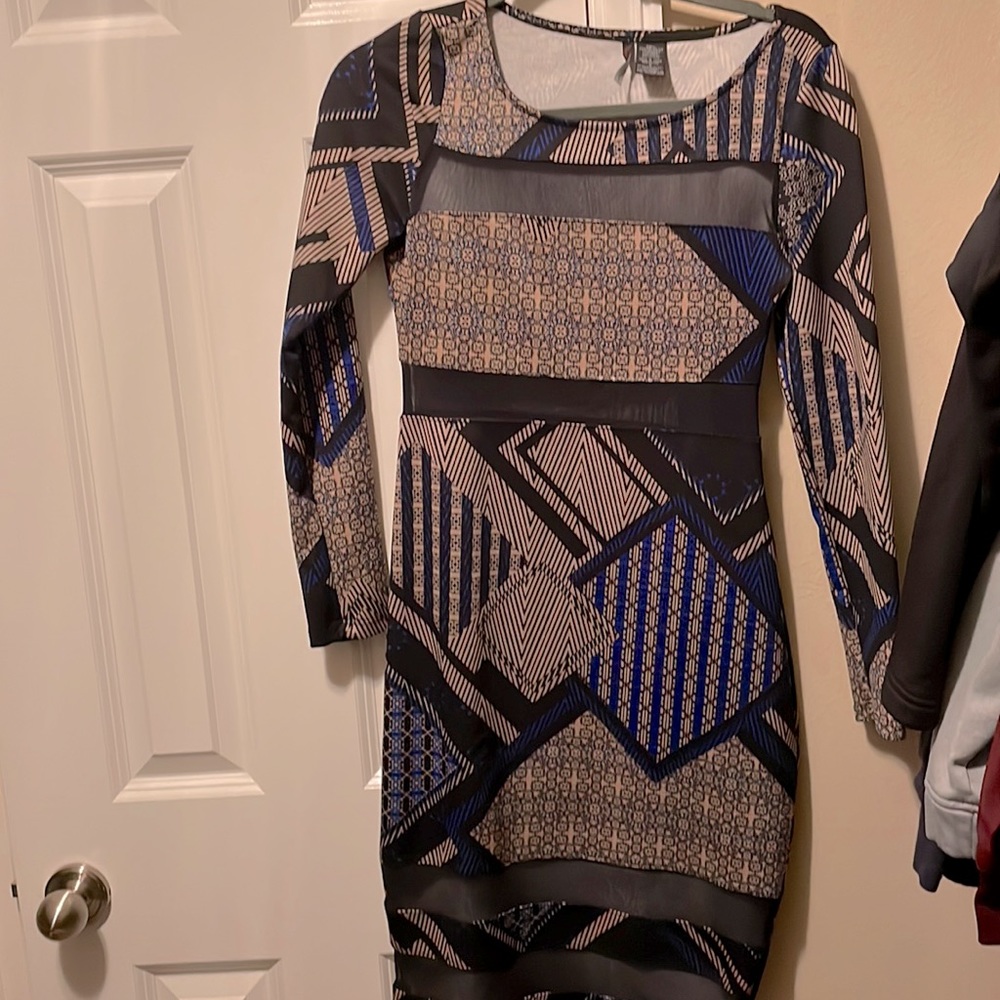 Body con dress with mesh details